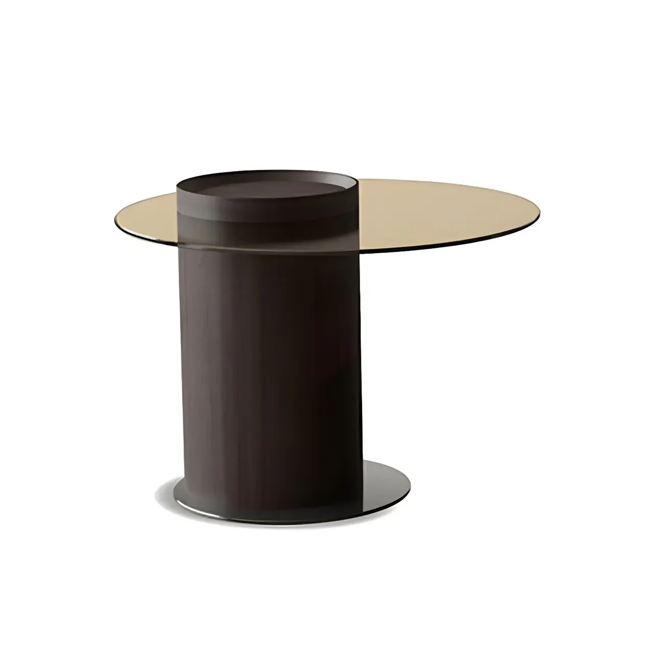 Stylish Round Brown Beige Coffee Table with Storage Image - 9
