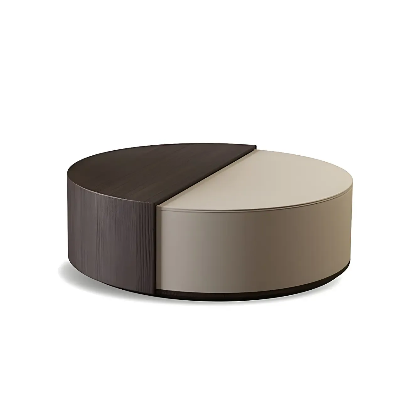 Stylish Round Brown Beige Coffee Table with Storage | HomeyFad