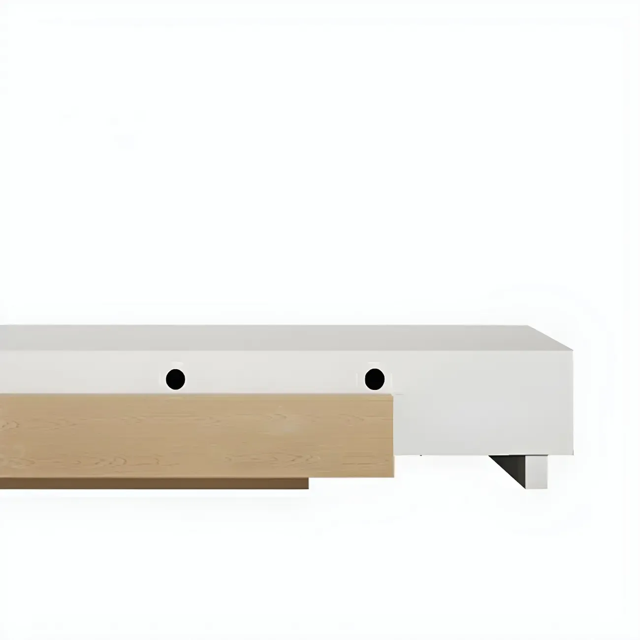 Contemporary Wooden TV Stand with Storage Drawers for Home Image - 10