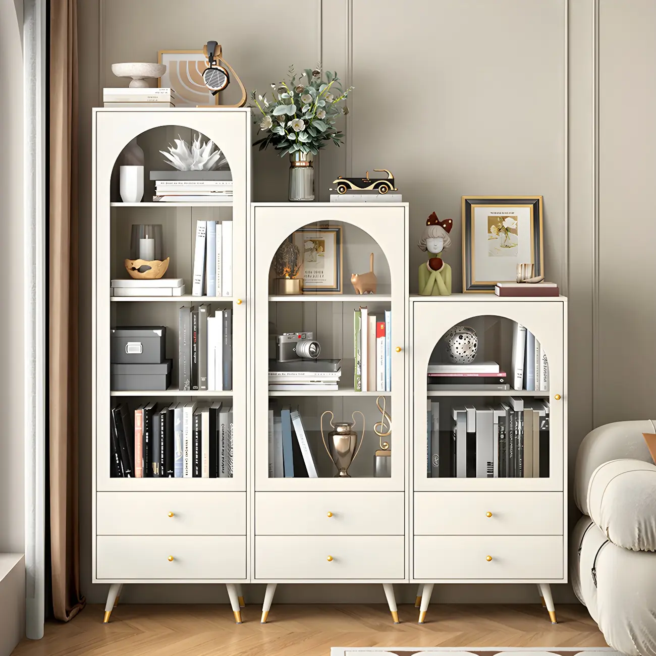 white wooden bookcase