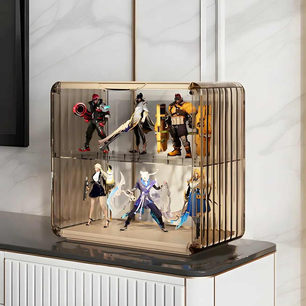 Living Room Stackable Clear Acrylic Display Cabinet Image - 7