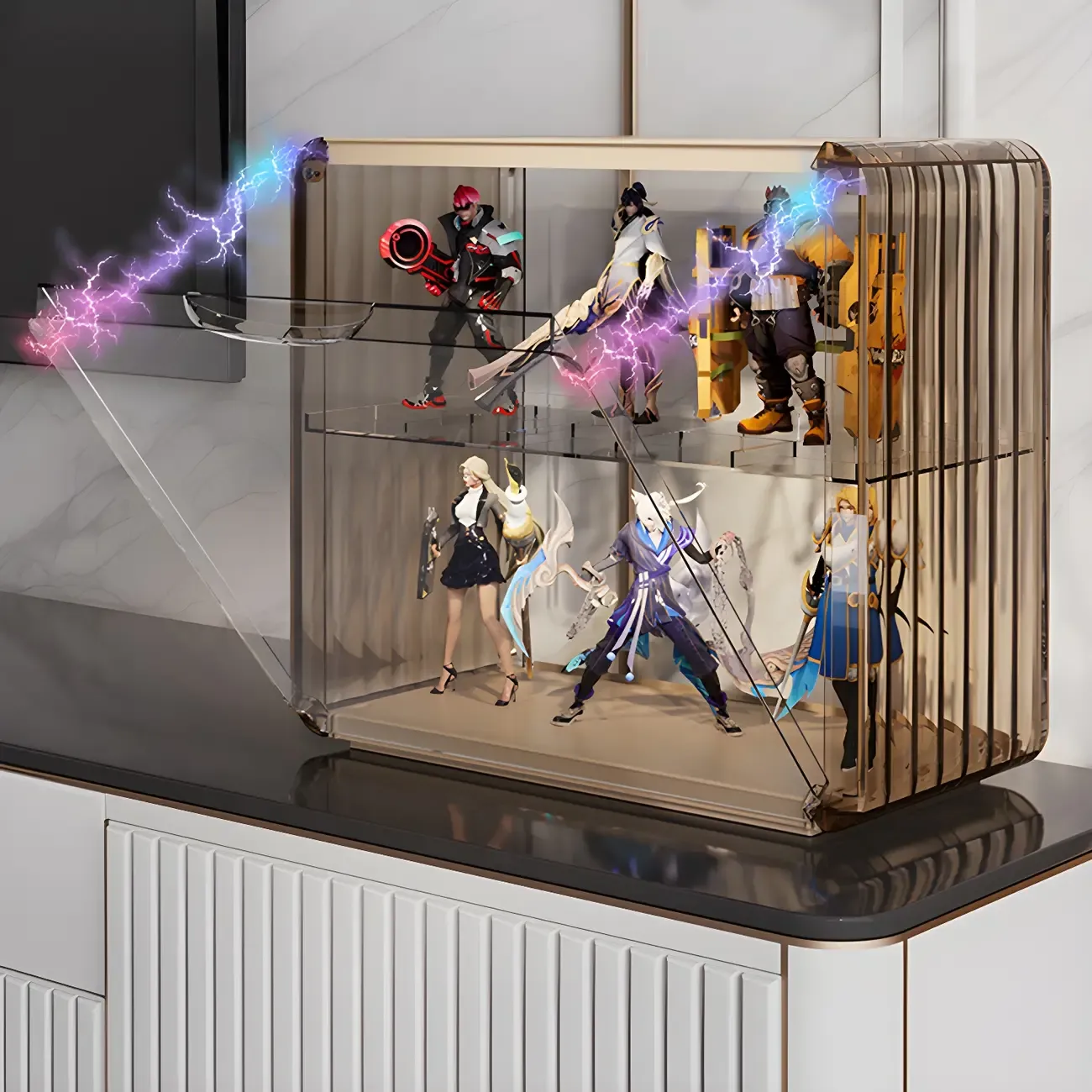 Living Room Stackable Clear Acrylic Display Cabinet Image - 8