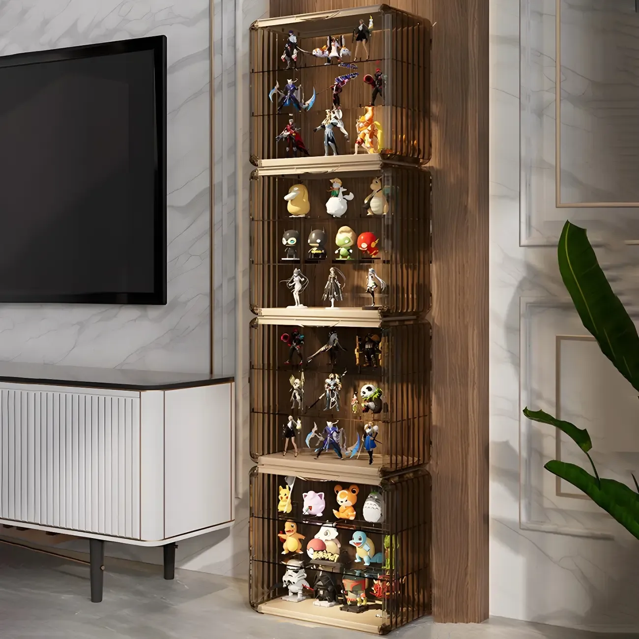 Living Room Stackable Clear Acrylic Display Cabinet Image - 9