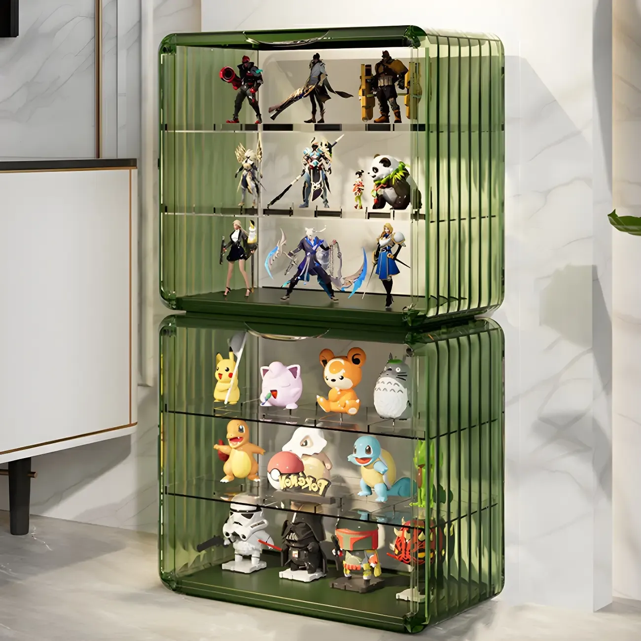 Living Room Stackable Clear Acrylic Display Cabinet Image - 11
