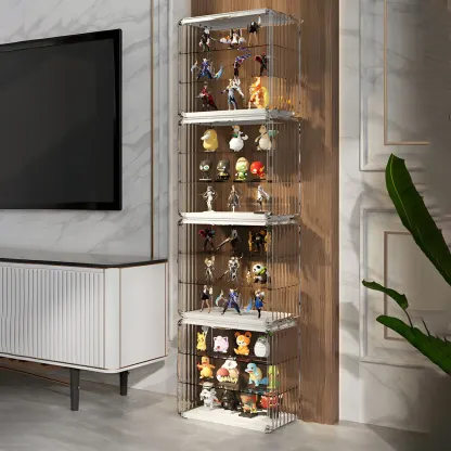 Living Room Stackable Clear Acrylic Display Cabinet Image - 20