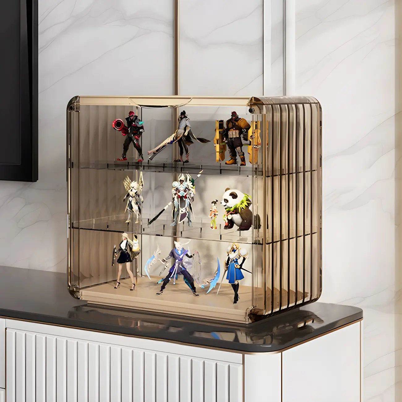 Living Room Stackable Clear Acrylic Display Cabinet Image - 21 | homeyfad