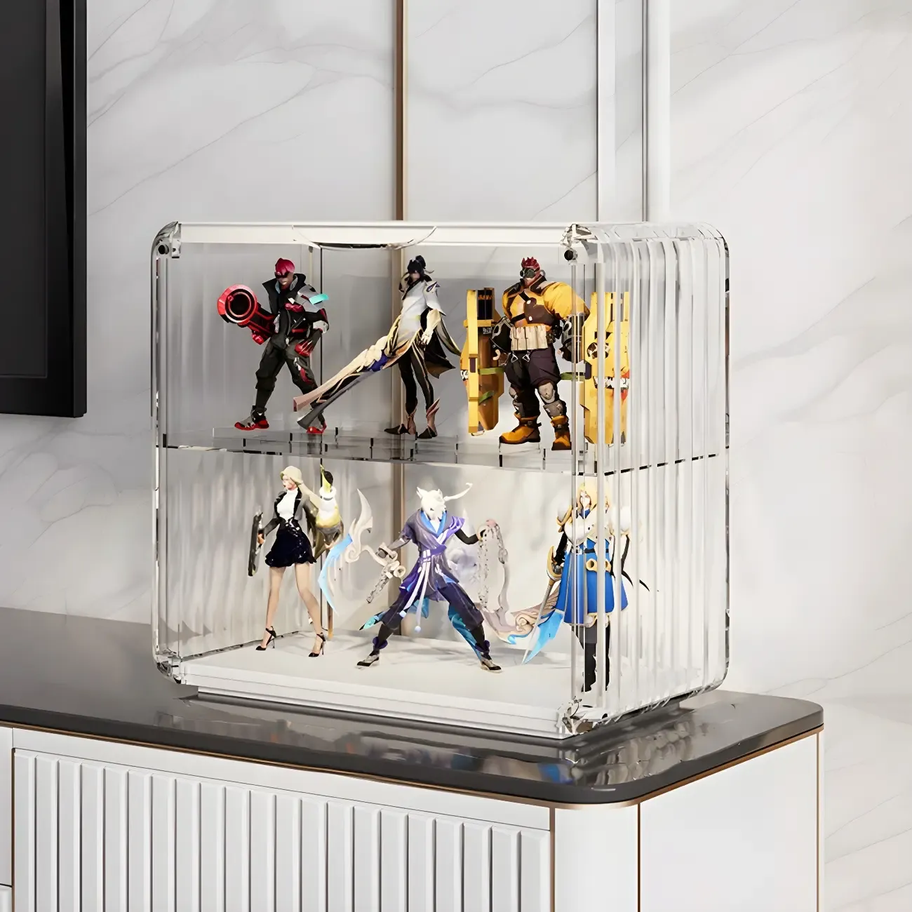 Living Room Stackable Clear Acrylic Display Cabinet Image - 22