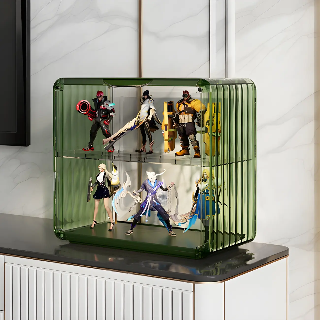 Living Room Stackable Clear Acrylic Display Cabinet Image - 24 | homeyfad