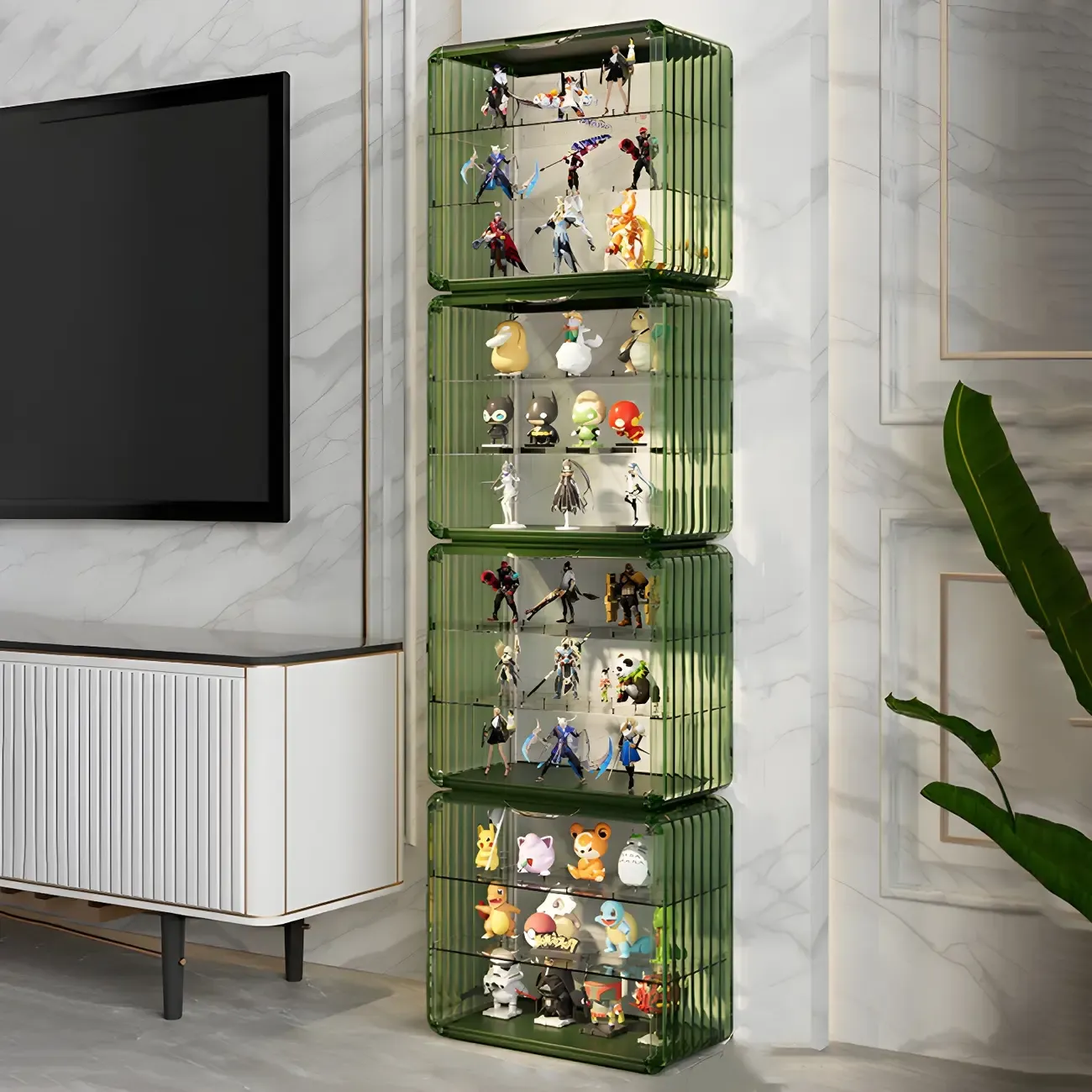 Living Room Stackable Clear Acrylic Display Cabinet Image - 25