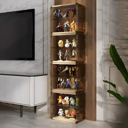Living Room Stackable Clear Acrylic Display Cabinet Image - 28