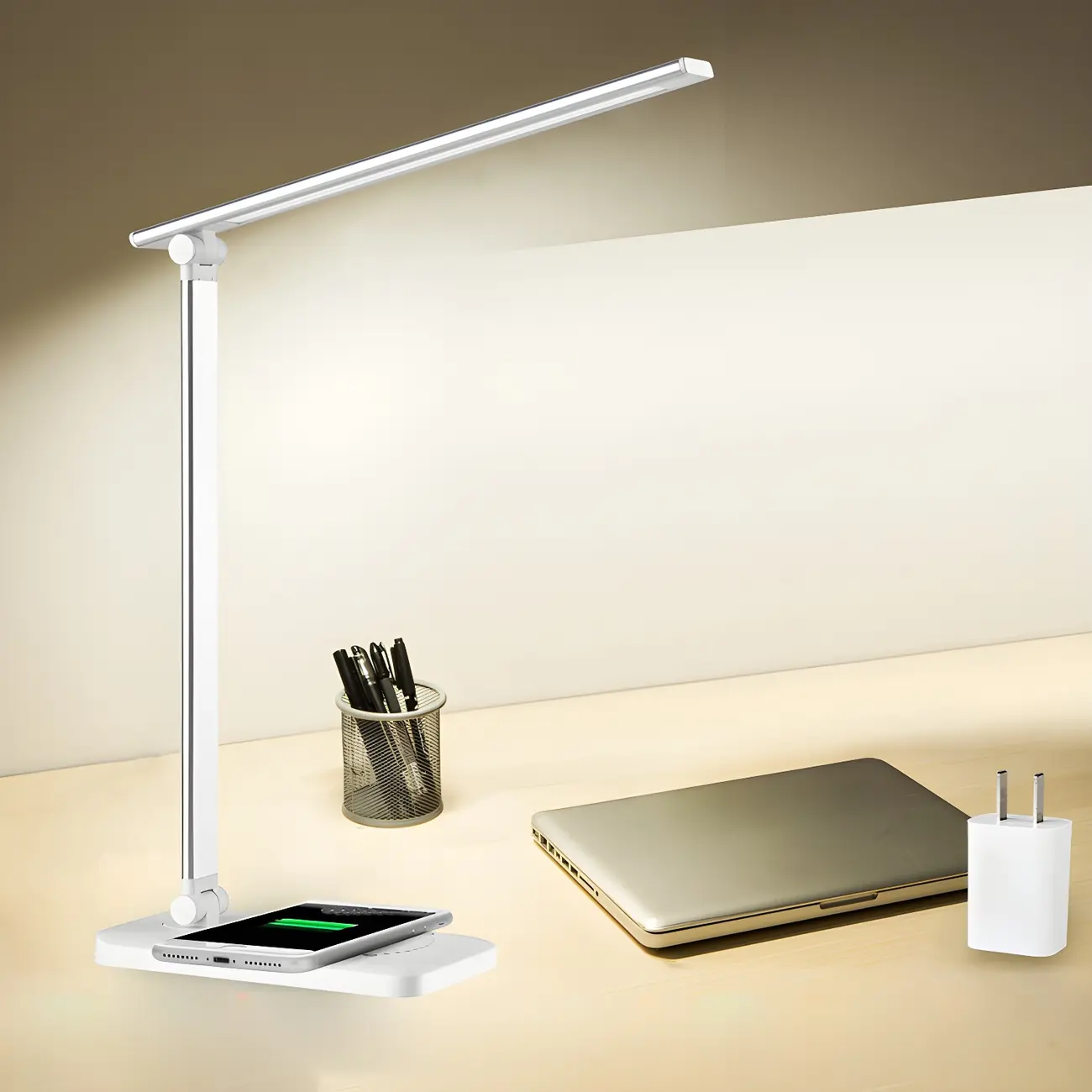 Silver Linear Kids Lamp 2-Color LED Touch for Study Room Image - 1 | homeyfad