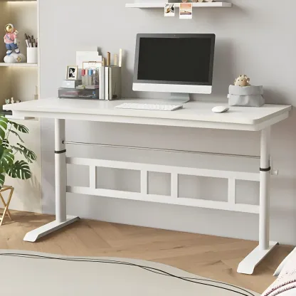 Minimalist T-Shaped Wooden Adjustable Standing Desk for Office Image - 1