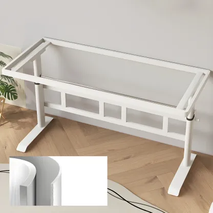 Minimalist T-Shaped Wooden Adjustable Standing Desk for Office Image - 6