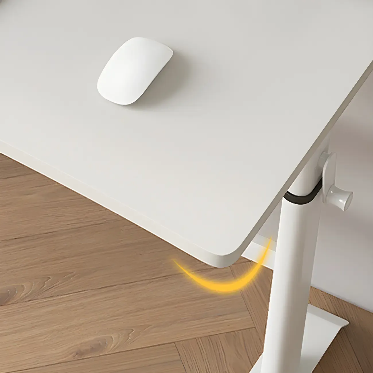 Minimalist T-Shaped Wooden Adjustable Standing Desk for Office Image - 7