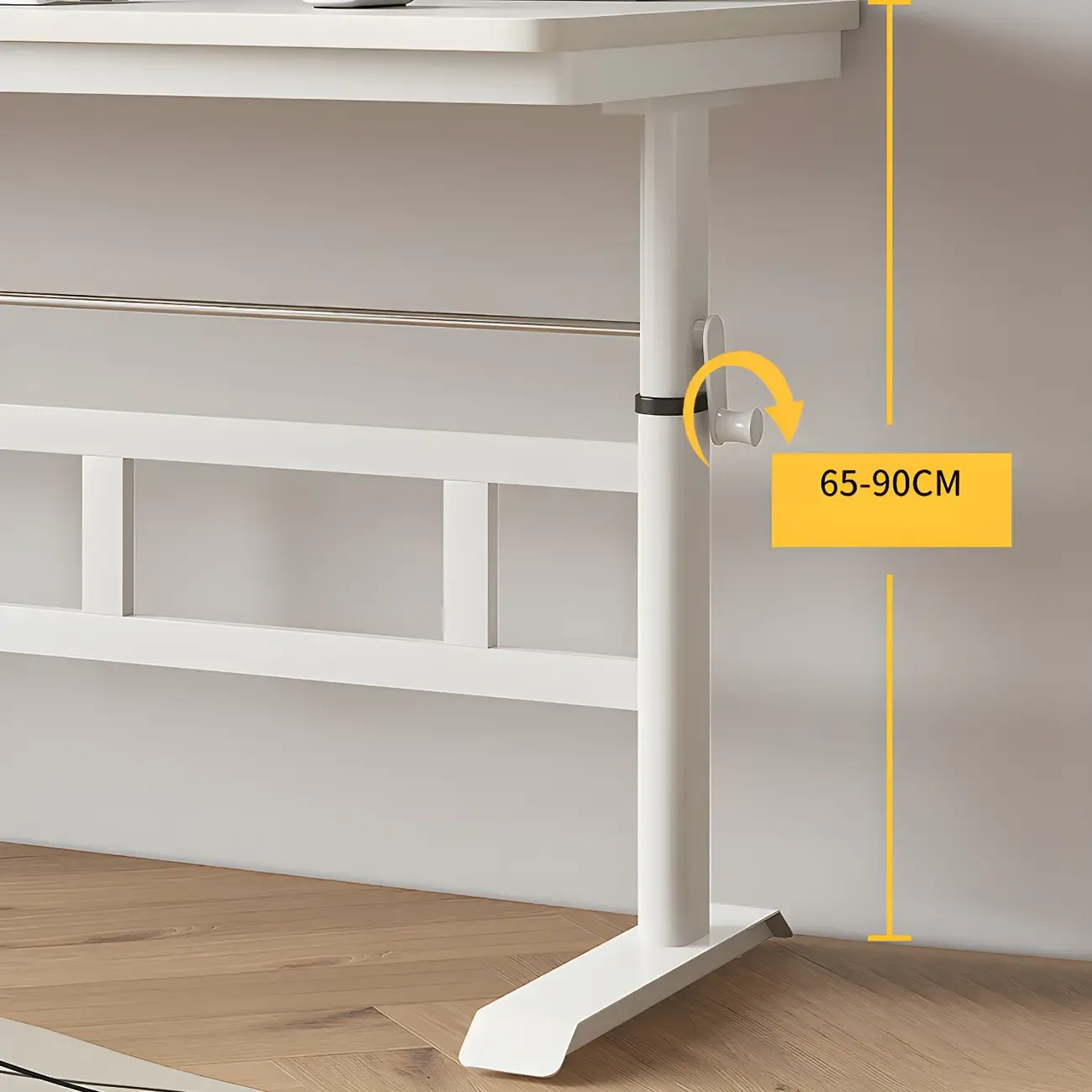 Minimalist T-Shaped Wooden Adjustable Standing Desk for Office Image - 12