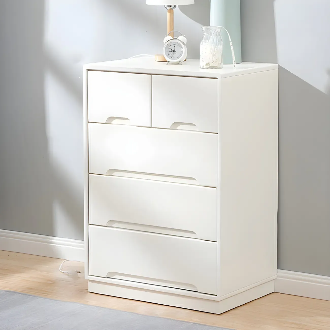  Traditional White Wooden Dressers & Chests with Storage Image - 2