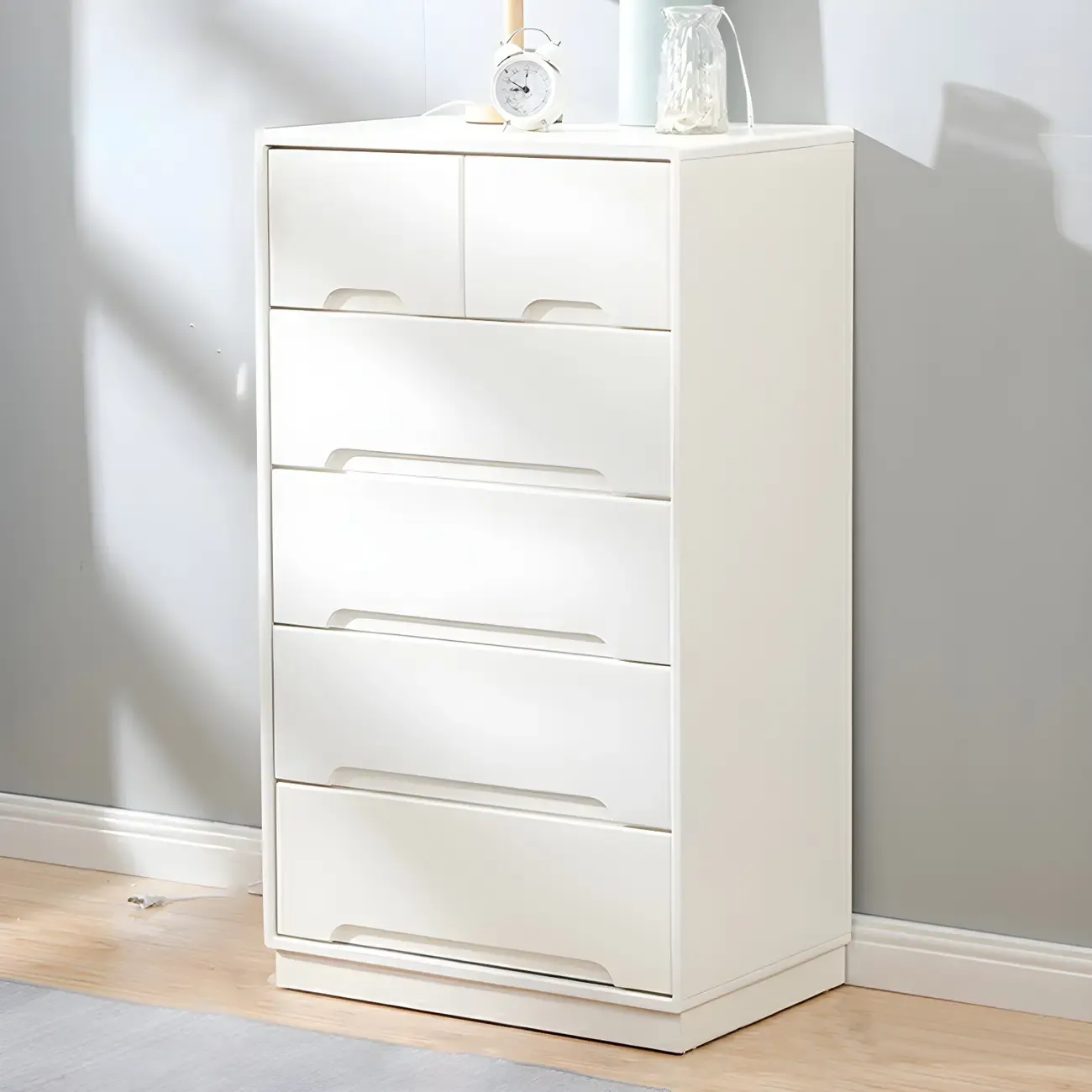 Traditional White Wooden Dressers & Chests with Storage Image - 3