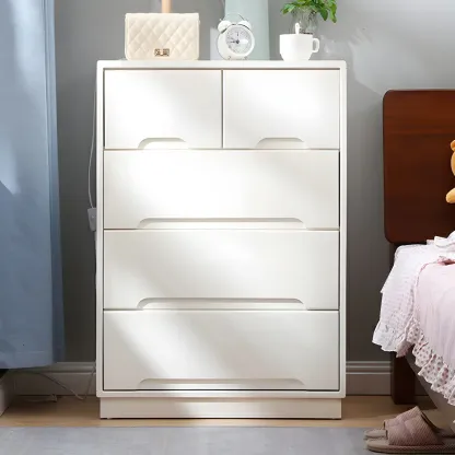  Traditional White Wooden Dressers & Chests with Storage Image - 4