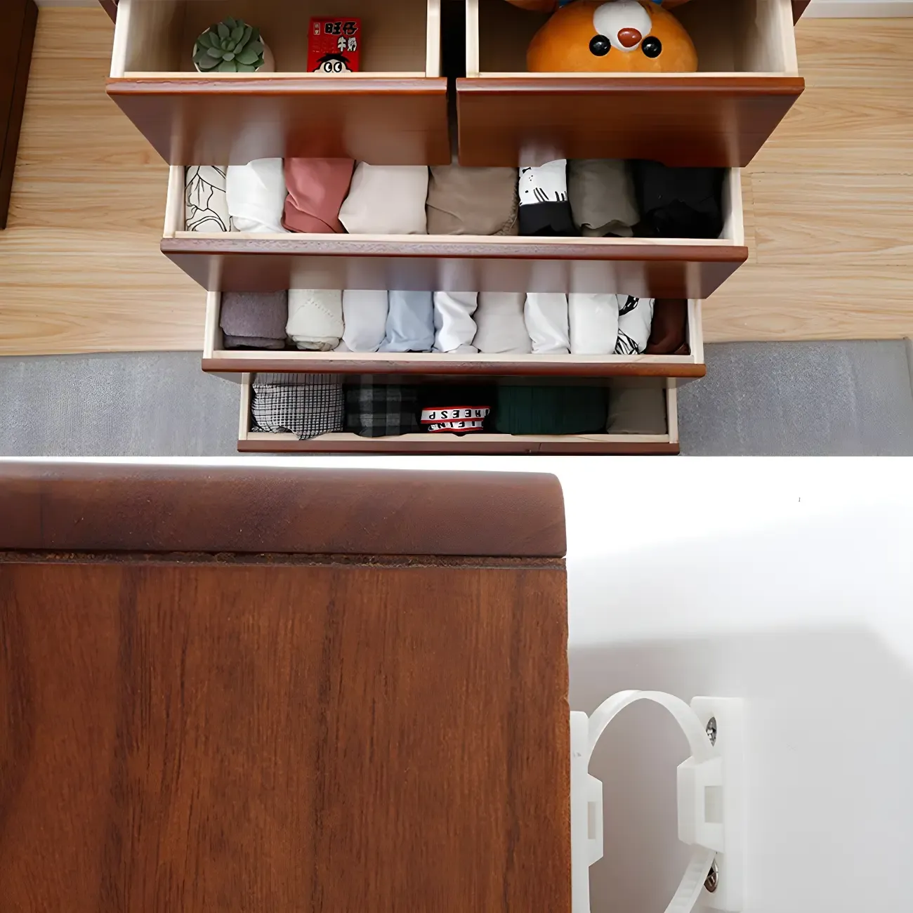 Traditional White Wooden Dressers & Chests with Storage Image - 12