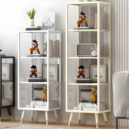 Modern Glass Display Cabinet with Shelves for Living Room Image - 5
