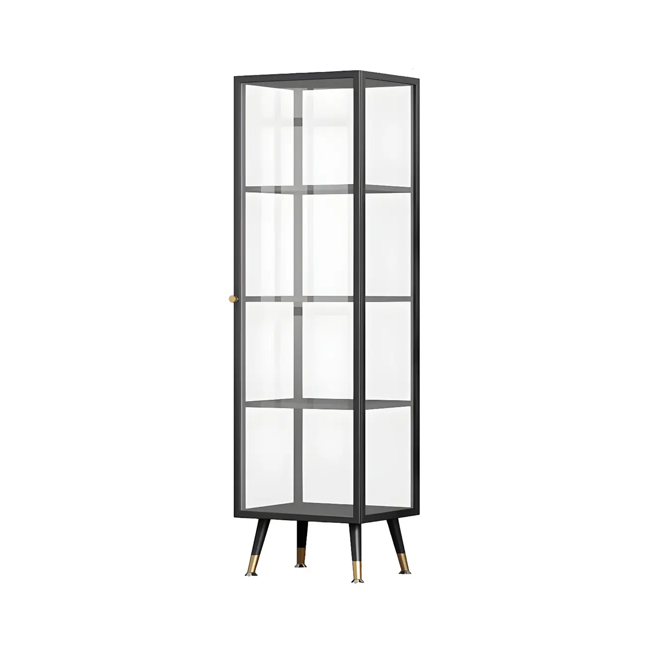 Modern Glass Display Cabinet with Shelves for Living Room Image - 8 | homeyfad