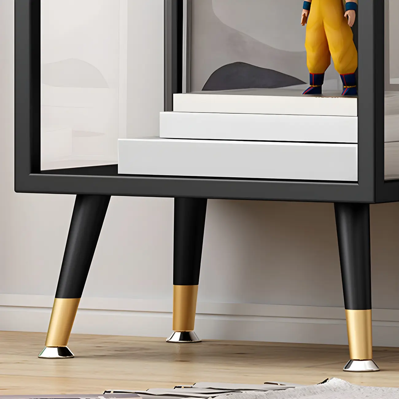 Modern Glass Display Cabinet with Shelves for Living Room Image - 13 | homeyfad