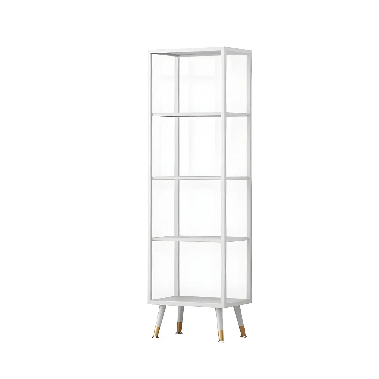 Modern Glass Display Cabinet with Shelves for Living Room Image - 14 | homeyfad