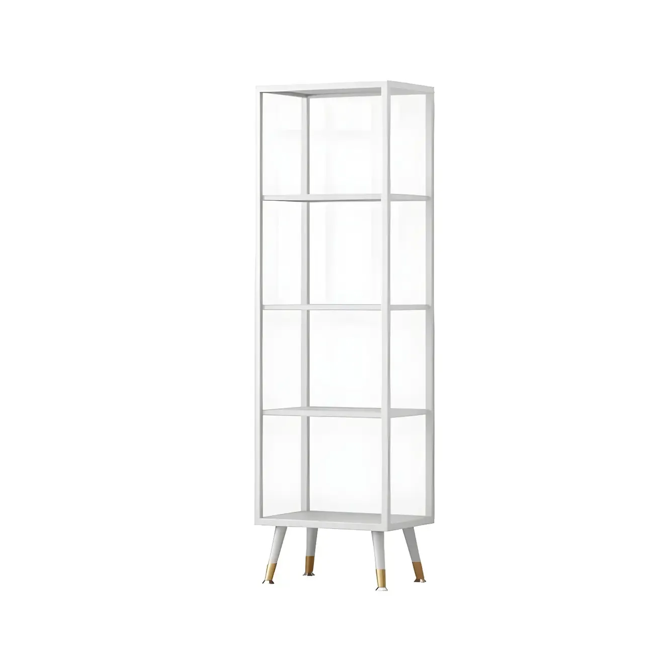 Modern Glass Display Cabinet with Shelves for Living Room Image - 14