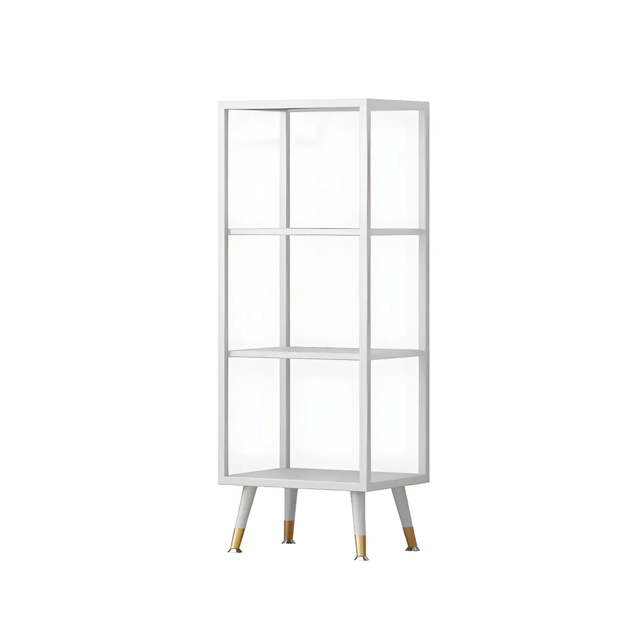 Modern Glass Display Cabinet with Shelves for Living Room Image - 15 | homeyfad