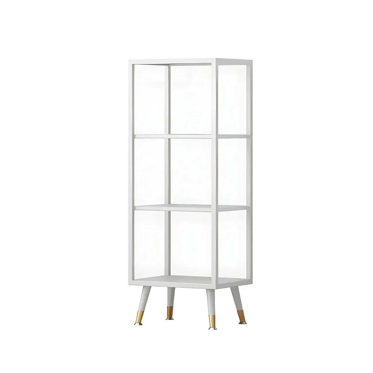 Modern Glass Display Cabinet with Shelves for Living Room Image - 15