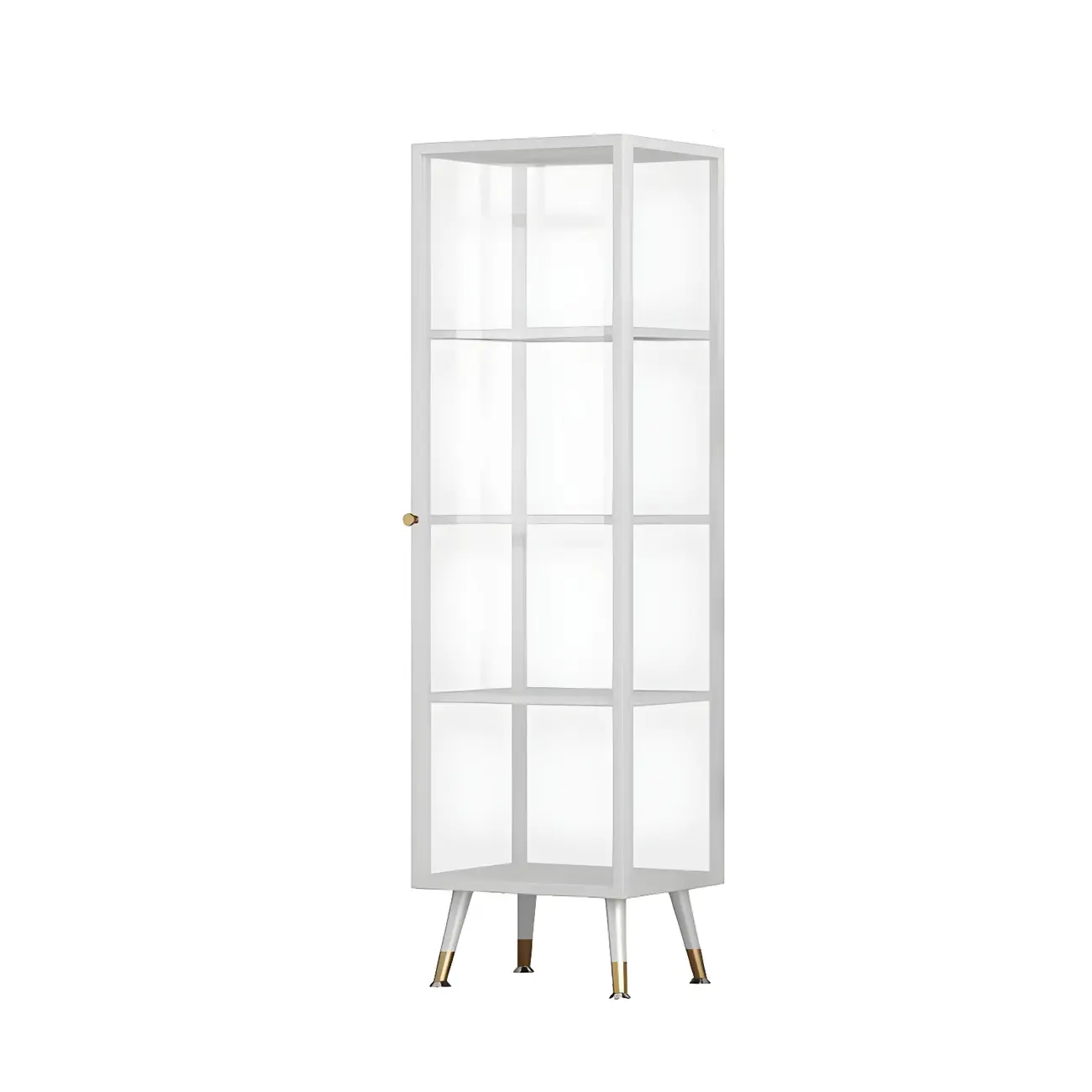 Modern Glass Display Cabinet with Shelves for Living Room Image - 17 | homeyfad