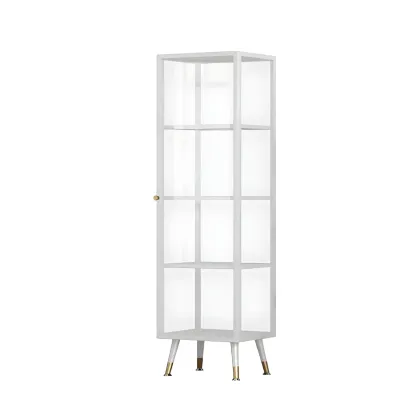 Modern Glass Display Cabinet with Shelves for Living Room Image - 17