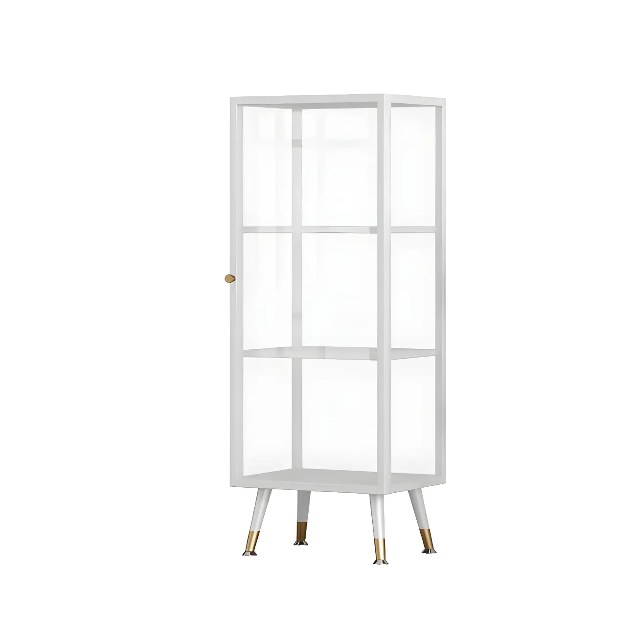 Modern Glass Display Cabinet with Shelves for Living Room Image - 18 | homeyfad
