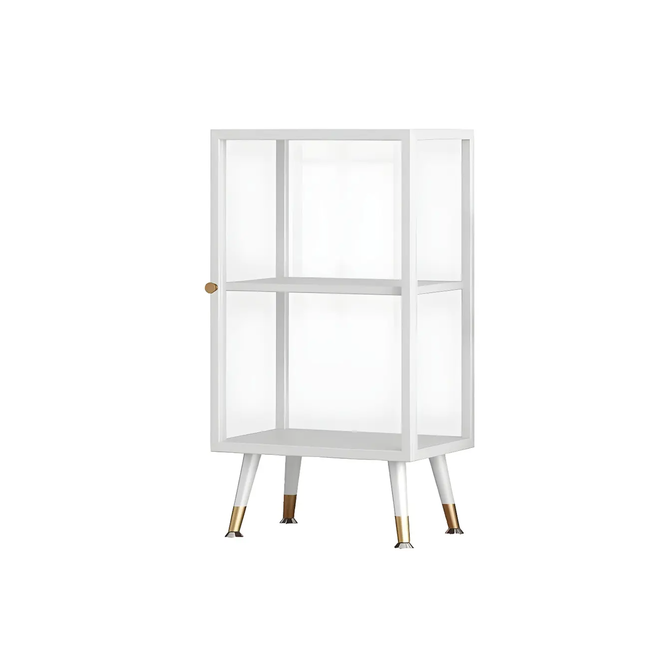 Modern Glass Display Cabinet with Shelves for Living Room Image - 19 | homeyfad