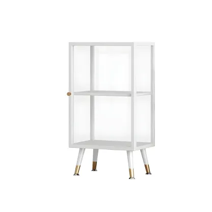 Modern Glass Display Cabinet with Shelves for Living Room Image - 19