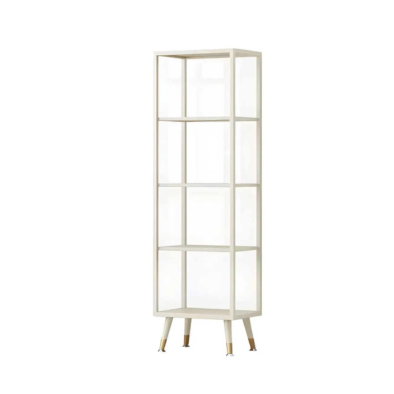 Modern Glass Display Cabinet with Shelves for Living Room Image - 20