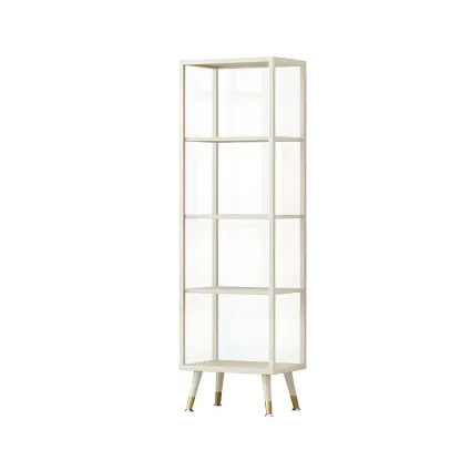 Modern Glass Display Cabinet with Shelves for Living Room Image - 20