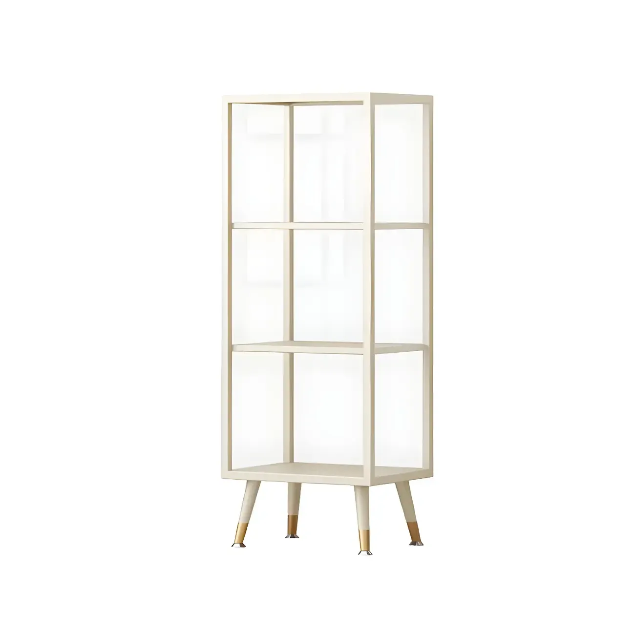 Modern Glass Display Cabinet with Shelves for Living Room Image - 21