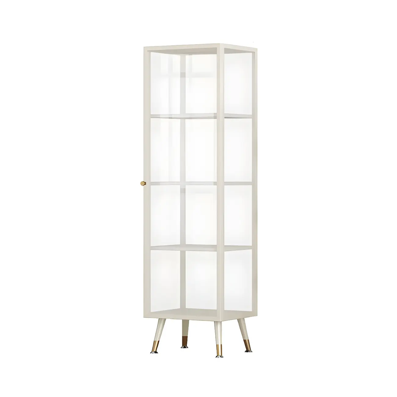 Modern Glass Display Cabinet with Shelves for Living Room Image - 23 | homeyfad