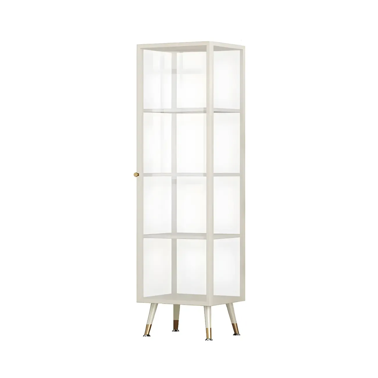Modern Glass Display Cabinet with Shelves for Living Room Image - 23