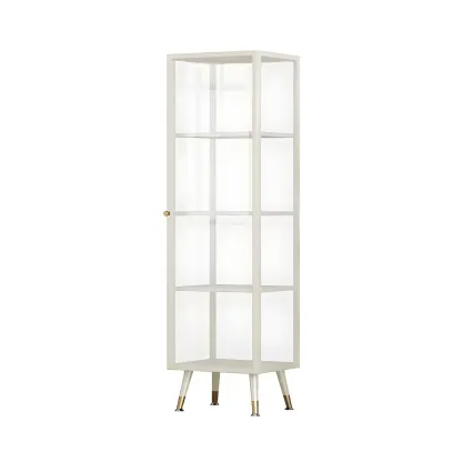 Modern Glass Display Cabinet with Shelves for Living Room Image - 23