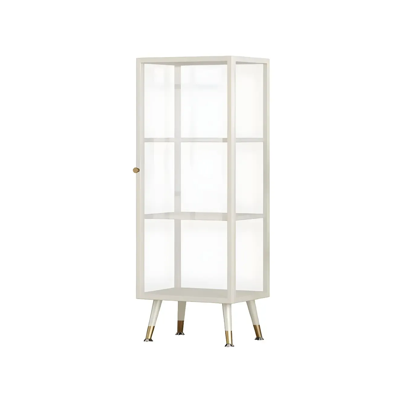 Modern Glass Display Cabinet with Shelves for Living Room Image - 24