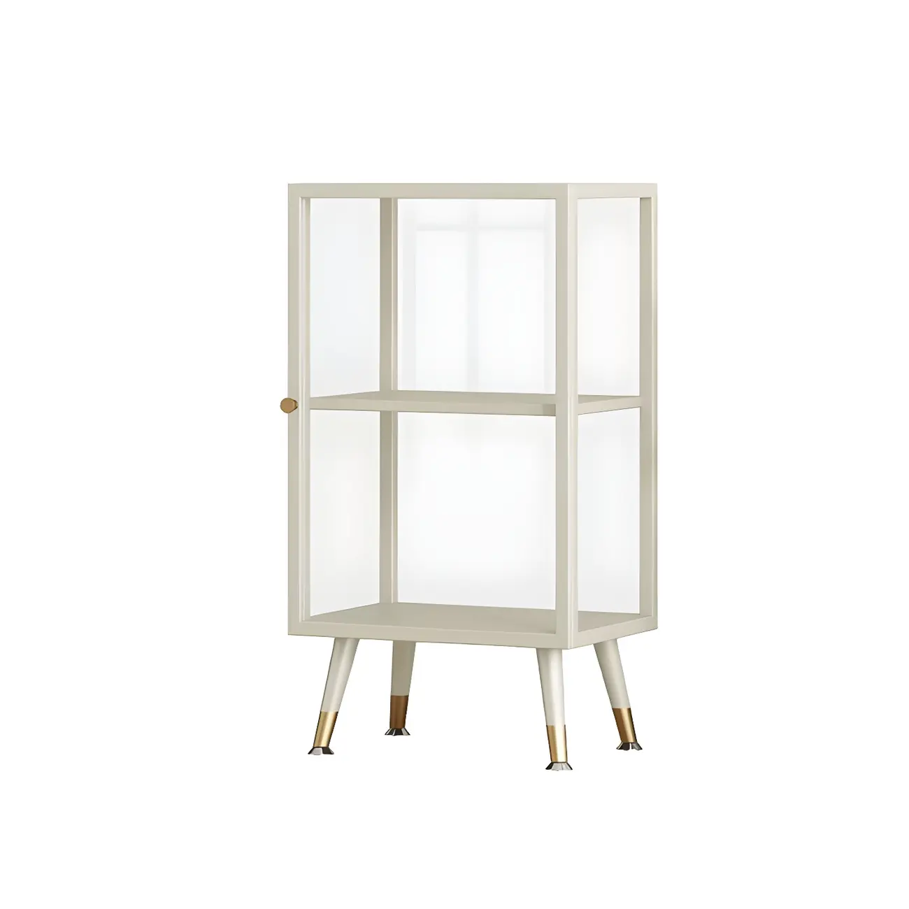 Modern Glass Display Cabinet with Shelves for Living Room Image - 25 | homeyfad