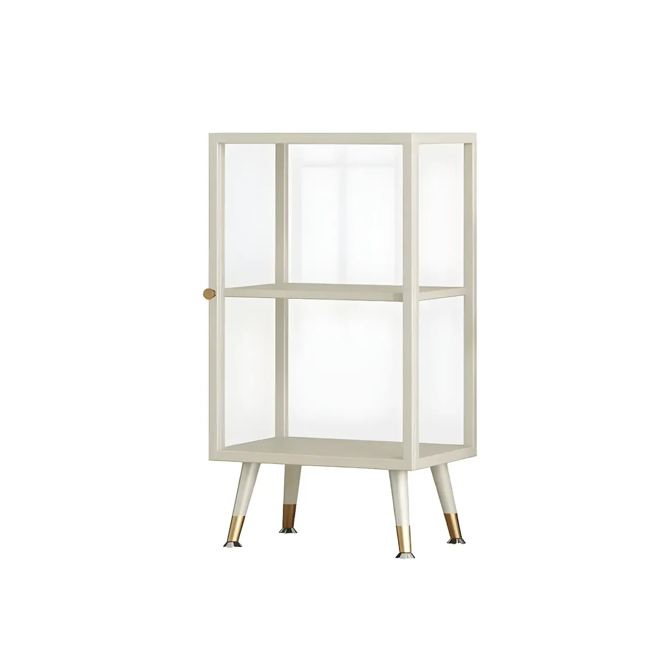 Modern Glass Display Cabinet with Shelves for Living Room Image - 25