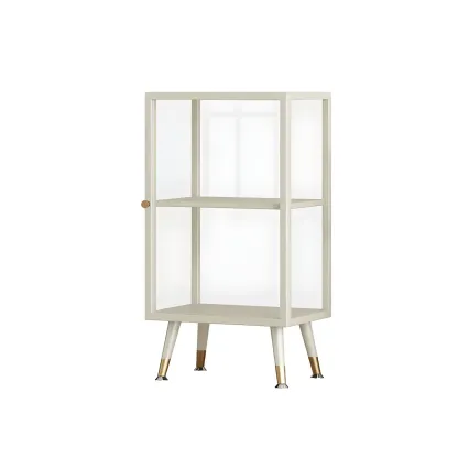 Modern Glass Display Cabinet with Shelves for Living Room Image - 25