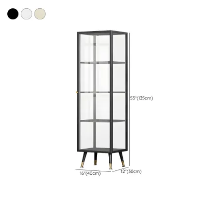 Modern Glass Display Cabinet with Shelves for Living Room #size