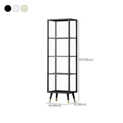 Modern Glass Display Cabinet with Shelves for Living Room Image - 27