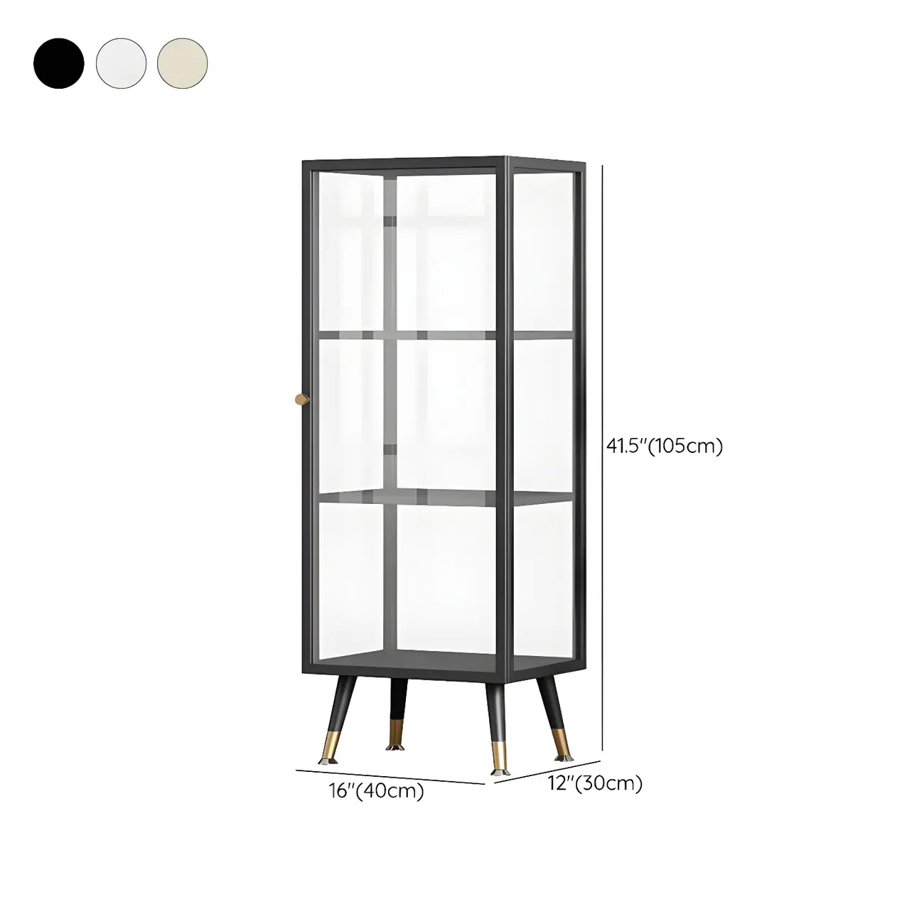 Modern Glass Display Cabinet with Shelves for Living Room Image - 28 | homeyfad