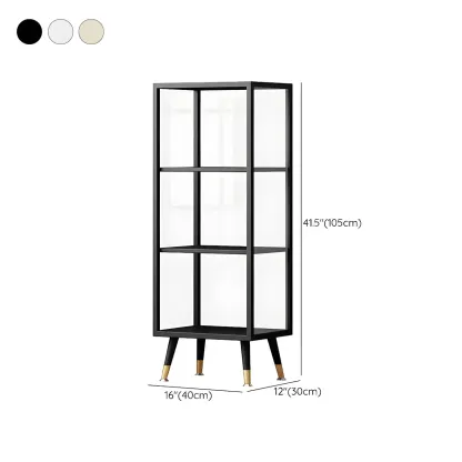 Modern Glass Display Cabinet with Shelves for Living Room Image - 29