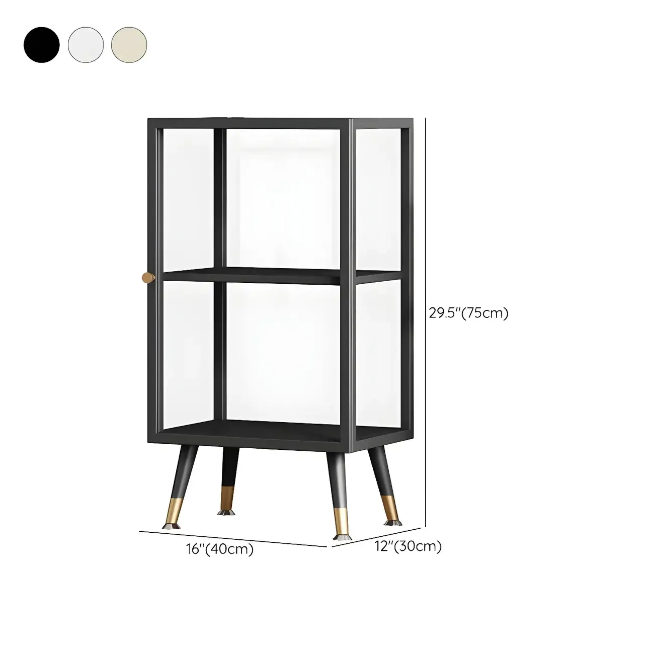 Modern Glass Display Cabinet with Shelves for Living Room Image - 30